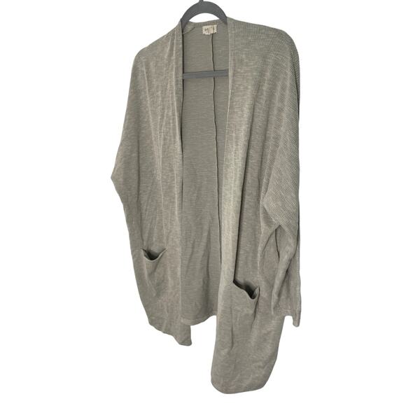 Donni Ribbed Open Front Long Duster Cardigan Sweater Lagenlook Sandwash One Size - Picture 3 of 7